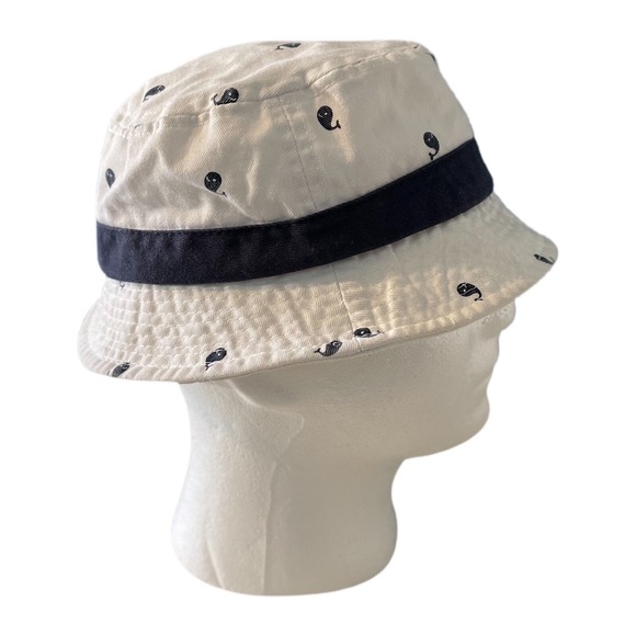 Panama Jack Child Youth Hat White Blue Whale 4-6X Vacation Swim Hat 100% Cotton - Picture 3 of 7